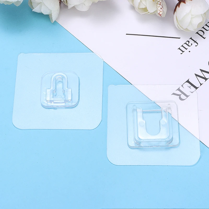 

Practical Double Sided Adhesive Wall Hooks Suction Cup Hanger Wall Door Hooks For Home Life Hanging Accessory 10 Pairs