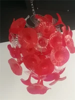new flower glass chandelier lighting red shade luxury wedding chandeliers hand blown glass chandelier for christmas decor