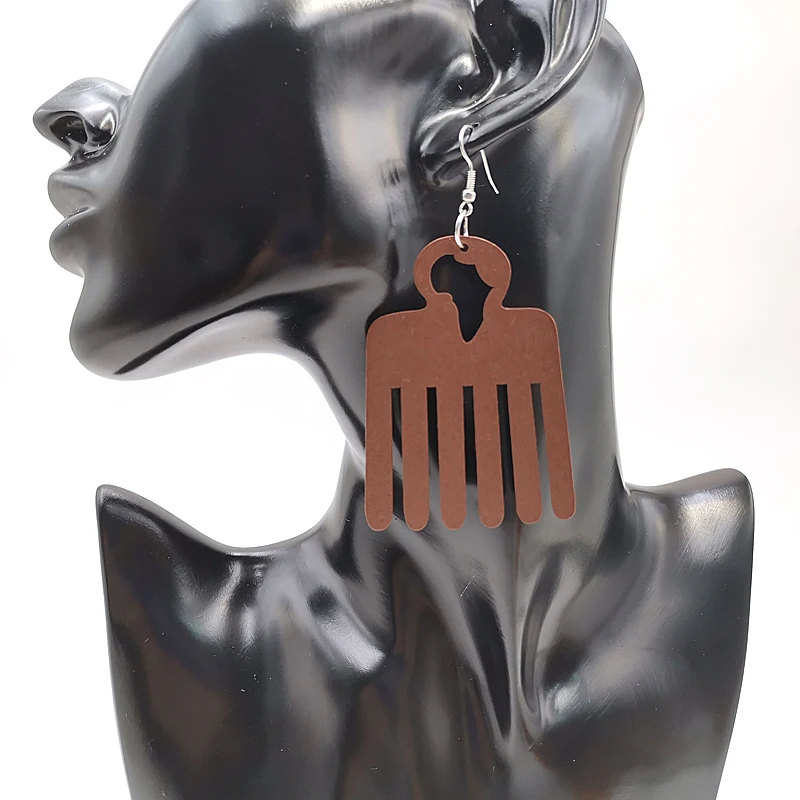 YD & YDBZ покраска афро гребень деревянные висячие серьги африканские энтические