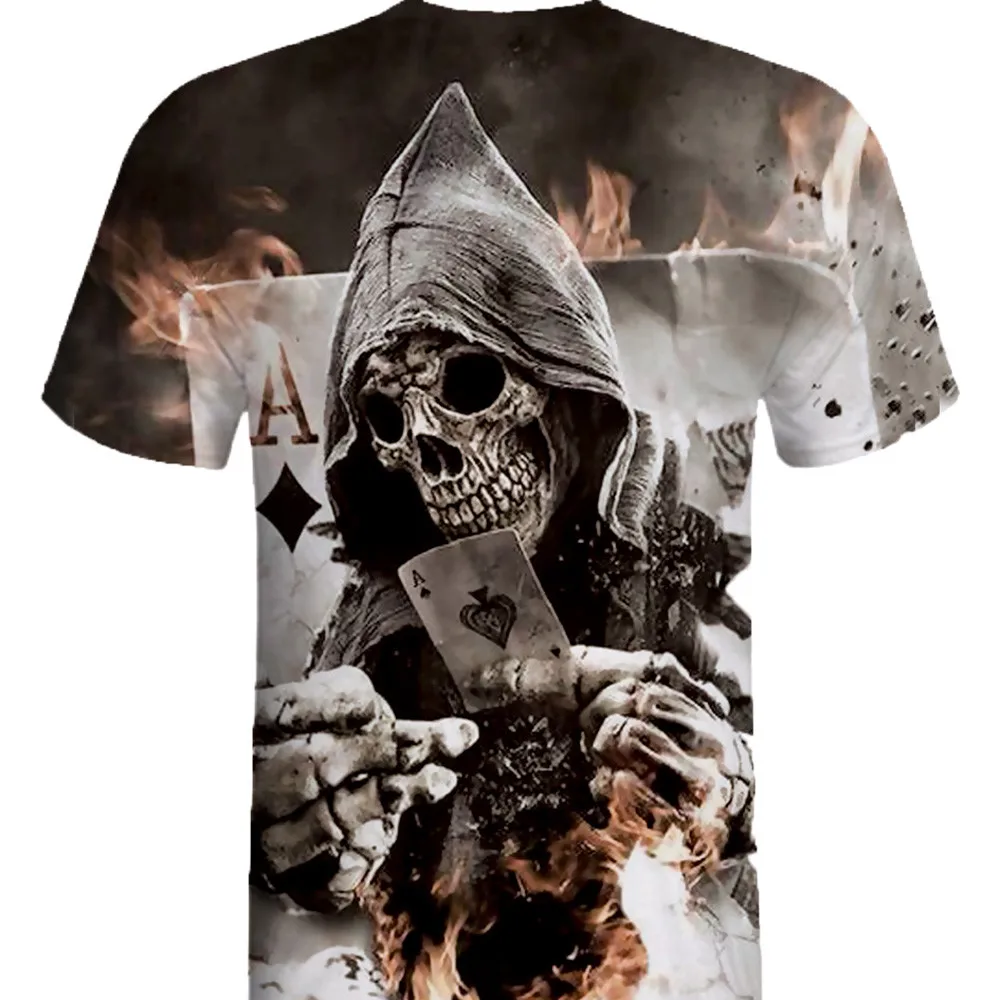 

Mens Skull 3d Printing Tees Shirt Short Sleeve Blouse Tops Blusas Y Camisas Top Mujer De Moda