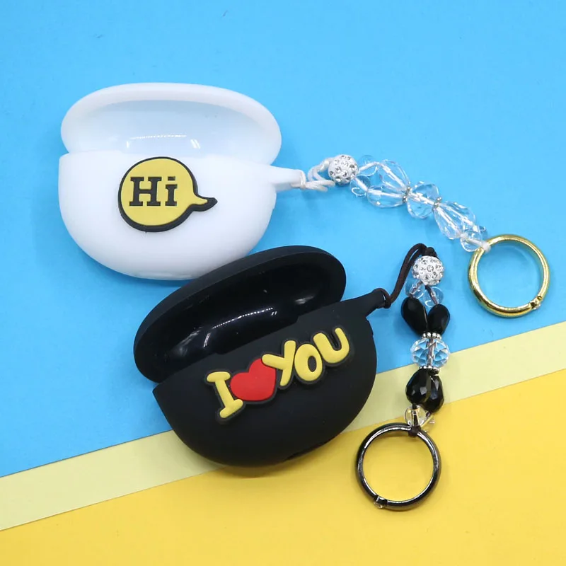 

Cute Finger Strap Silicone Earphone Case Protective Cover For Beats-Studio Buds Earphone Anti-shock Case Headphone Bags