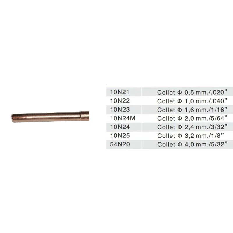 6 шт цанги горелка для сварки вольфрамовым электродом WP-17 WP-18 WP-26 Jasic ndt Chiry
