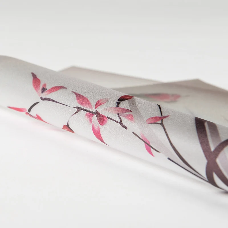 Стеклянная пленка для окна с изображением орхидеи и бабочки прозрачная