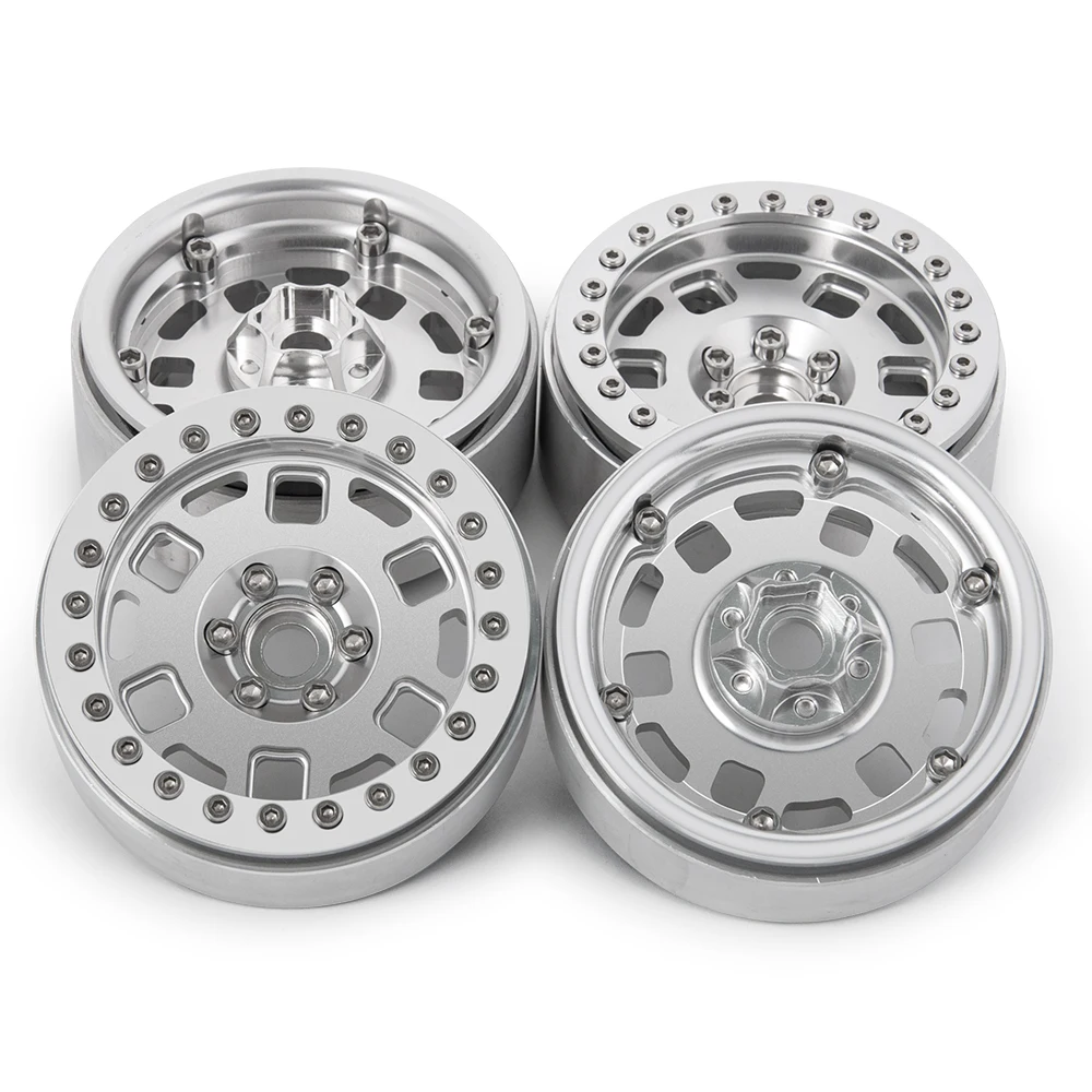 

1/4/5pcs 2.2inch Silver Metal Wheel Rims Hub for Axial SCX10 Wraith 90018 1/10 RC Crawler