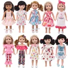 Костюм для куклы, 1 шт., Цветочное платье для куклы 14,5 дюйма, шарнирная кукла, 32-34 см, Паола Рейна и Нэнси, аксессуары для куклы 13, подарок для девочек