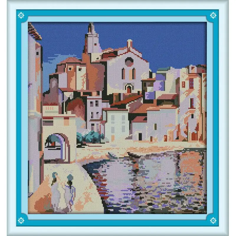 Joy Sunday Landscape Series Cross Stitch Kits 14CT Patterns Printed DMC Counted Fabric Chinese Needlework Embroidery Decorations | Дом и сад