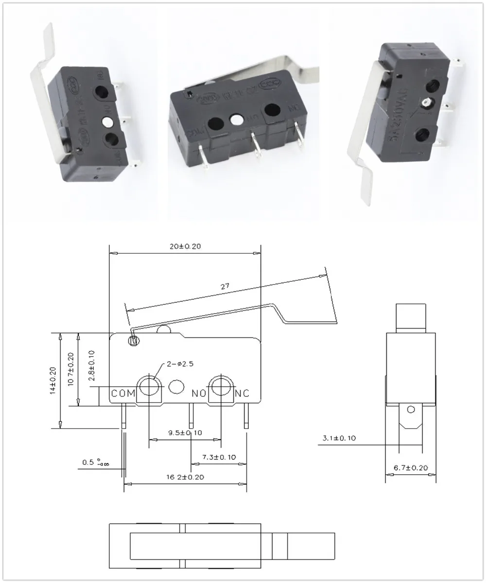 10 шт./партия концевой выключатель 3 Pin/2 Pin высокое качество и длительный срок службы все новые 5A 250VAC KW11-3Z микро переключатель такт переключатель вкл