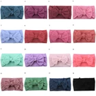 Повязка на голову с бантом детская, мягкая, карамельных цветов