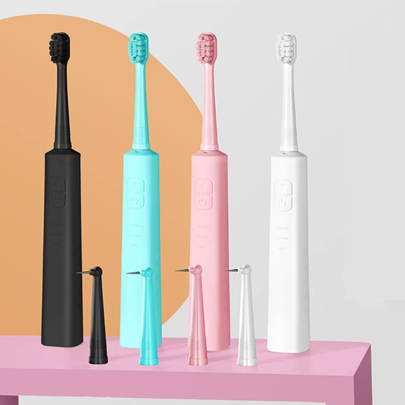 

High Efficiency Dental Calculus Remover with 3 Replaceable Clean Heads Tartar Scraper for Teeth 3 Cleaning nodes Electric