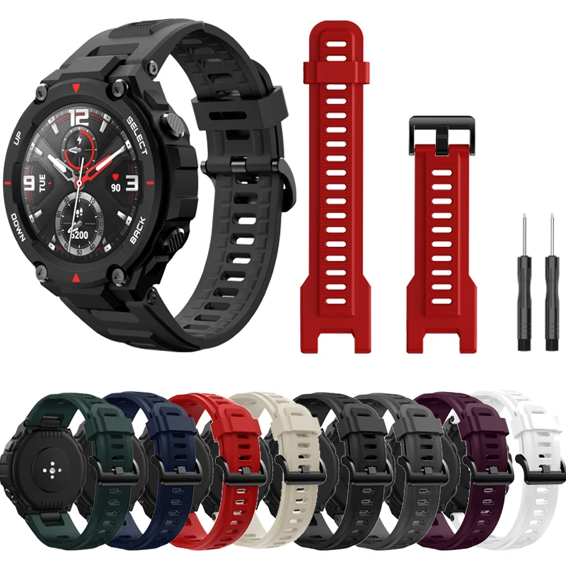 Силиконовый регулируемый спортивный ремешок для Amazfit T-Rex сменный часов Xiaomi Huami с