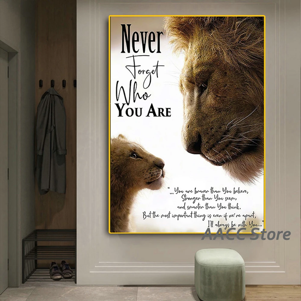 

Classic Movie the Lion King Inspiring Quotes Posters Canvas Painting Prints Animal Picture Wall Art for Room Home Cuadros Decor
