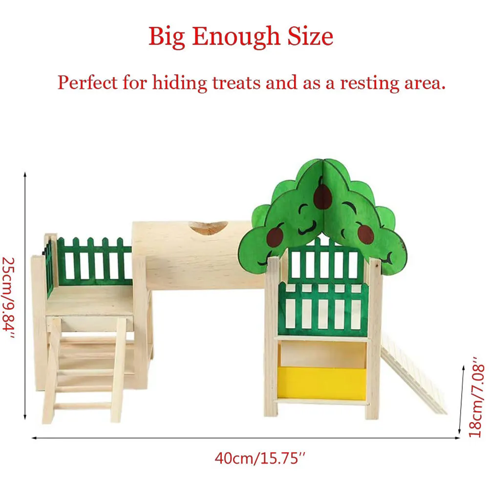 

Hamster House Small Animal Hideout Climbing Ladder Wooden Castle Play Toys Climb Sport Small Pets Activity Products Hamster Cage