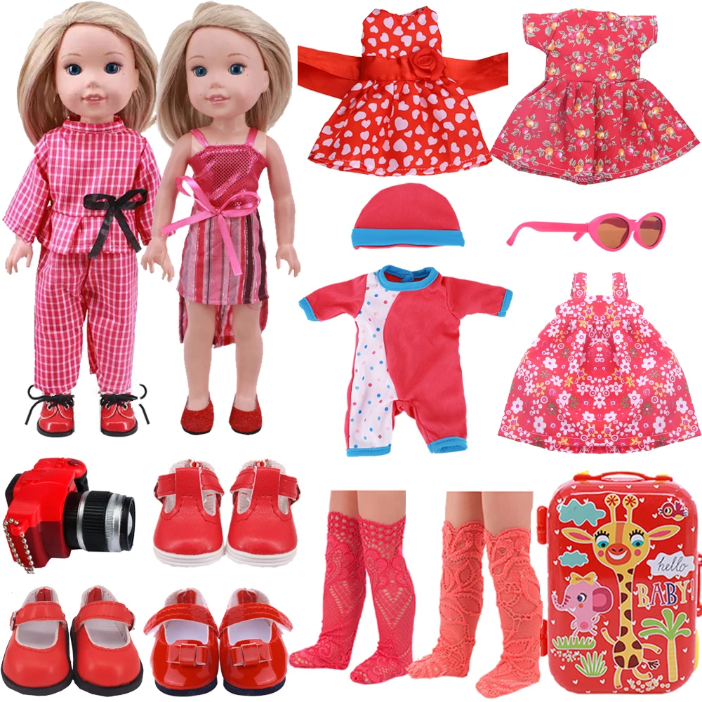 Фото Кукольная обувь одежда красное мини-платье пижама для 14 5 дюймовой куклы Нэнси 36