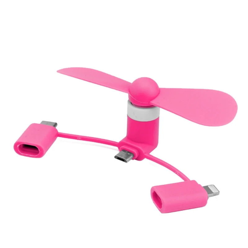 

3-in-1 Mini Mobile Phone Fan Portable Cellphone Fan Energy Saving Noiseless Creative USB Small Fan for Outdoor Travel U1JE