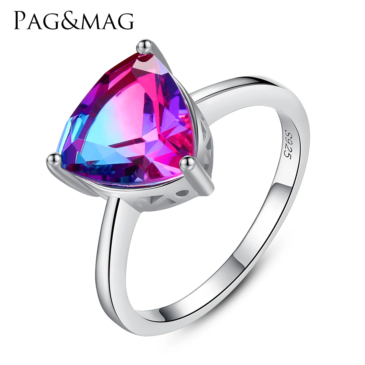 

PAG&MAG Solid 925 Sterling Silver Trendy Moonstone Finger Rings For Women Female Statement Rings Original Silver 925 Jewelry