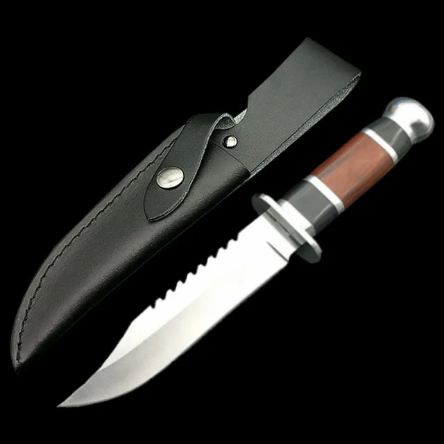 F (Leather Sheath) Mengoing открытый охотничий выживания деревянная ручка ножа тактические армейские ножи с фиксированным лезвием кожа/нейлоновая оболочка - Цвет: F (Leather Sheath)