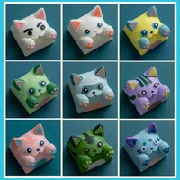 for cherry mx switch mechanical keyboard keycaps individual resin grey pink blue cute cartoon cat design lovely keycaps 1pc