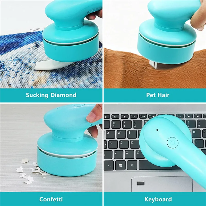 1Set Diamond Painting Accessories Hand-held Vacuum Cleaner for Diamond Art Spilled Drill Bead Home Desktop Cleanup USB Charge 2
