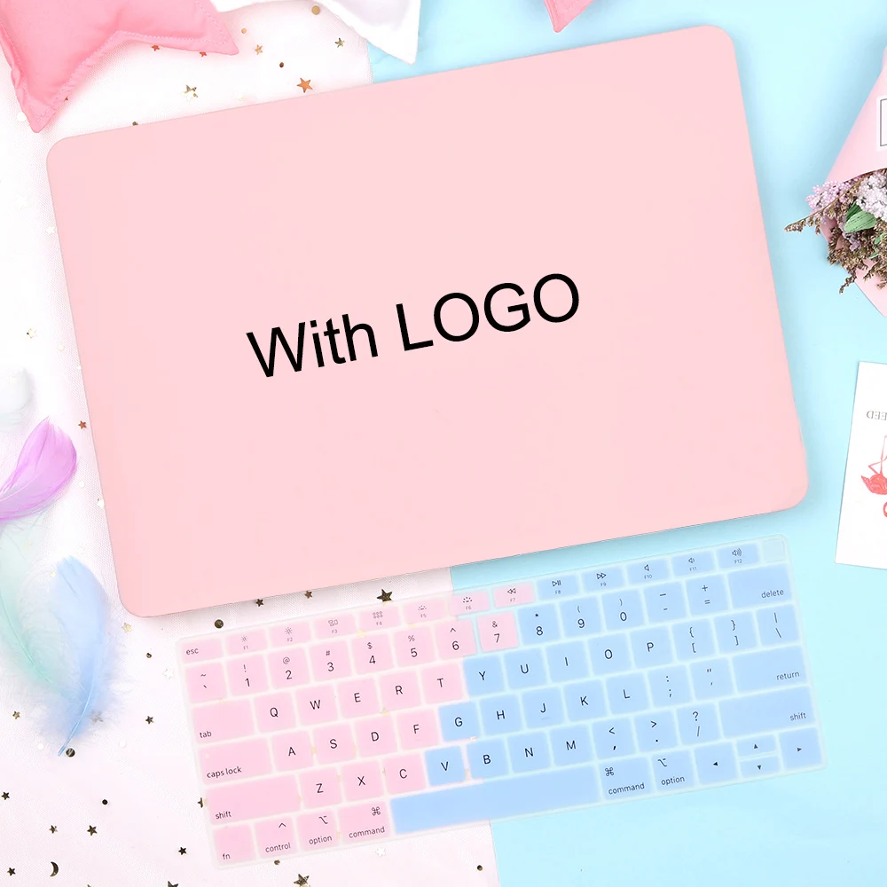 Baby pink Logo Redlai матовый чехол для Macbook Air 13 A1932 Pro 13 15 retina 12 дюймов с бесплатной клавиатурой чехол для ноутбука - Цвет: Baby pink Logo