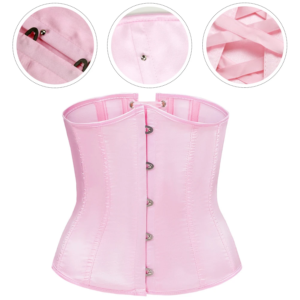 

1 Set Shapewear Women Overbust Pink Modern Underpants Bustier Corset Bodyshaper