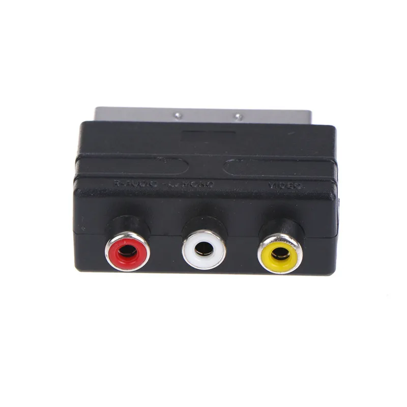 

Silver SCART To 3 RCA Composite Phono Adaptor Converter + In / Out Switch