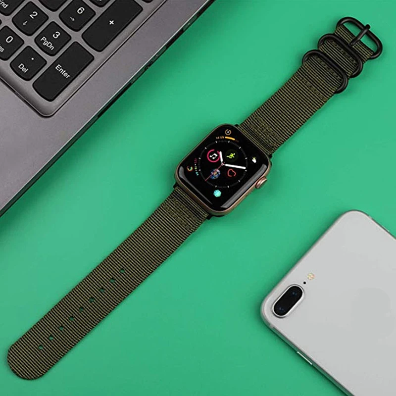 Новый Популярный нейлоновый ремешок для часов Apple Watch 40 мм 44 спортивный браслет