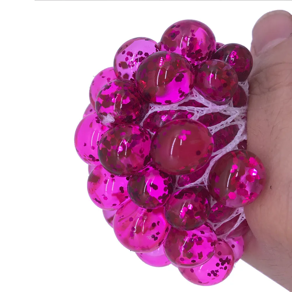 

Colourful Mesh Burst Beads Ball Stress Glowing Squeeze Grape Toy Anxiety Relief Stress Ball Squeeze Toys Gift Dropshipping