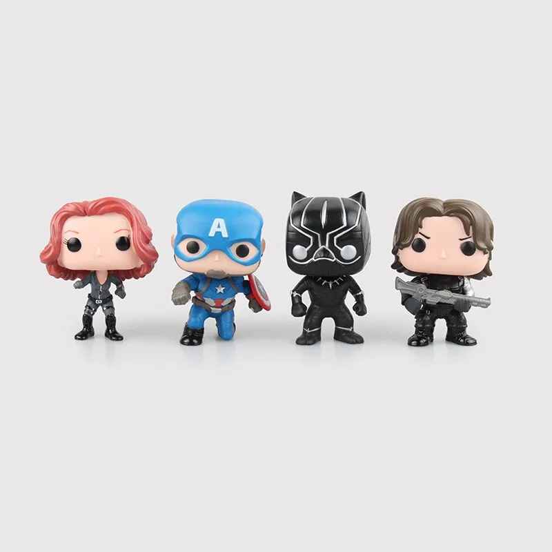 Фигурки героев Marvel 4 шт. детские игрушки зимний солдат Черная пантера черная