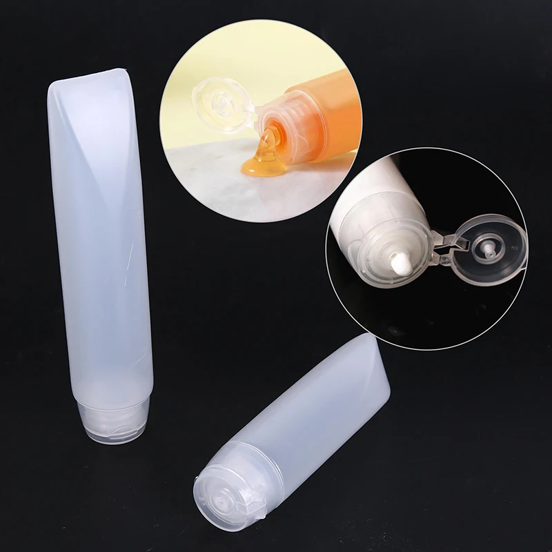 

1PC 30ML/50ML White Plastic Empty Squeeze Bottle Travel Lipstick Tube Refillable Makeup Sub-bottling Clear Cosmetic Container