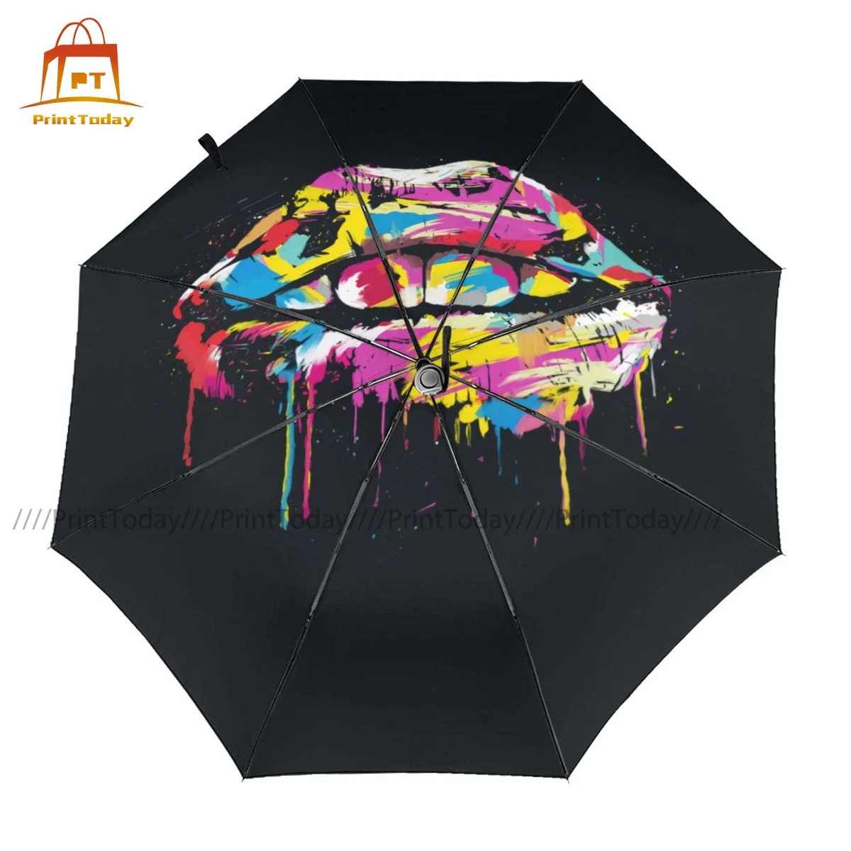 

Lips Umbrella Windshield Auto Umbrella Creative Print Portable Golf Umbrella