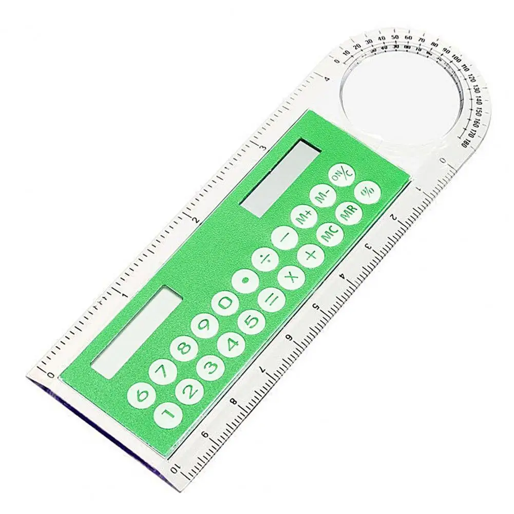Mini Solar Transparent Ruler Calculator with Magnifier Student School Supplies | Компьютеры и офис