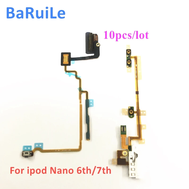 BaRuiLe 10 шт. гибкий аудиокабель с громкостью питания для iPod Nano 6 7 6-го 7-го поколения