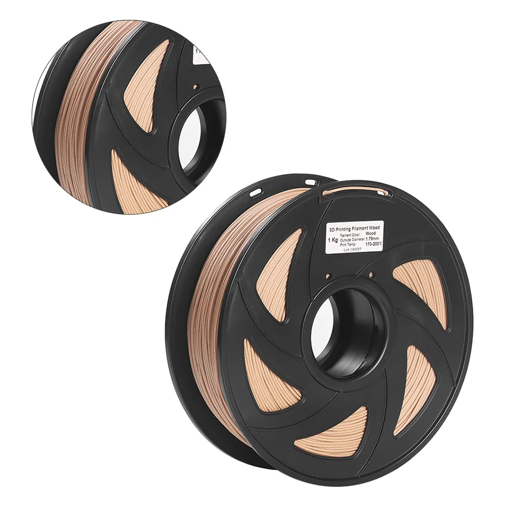 3D Printer Filament Wood + PLA  1.75mm 1kg Spool Dimensional Accuracy  +/- 0.02mm