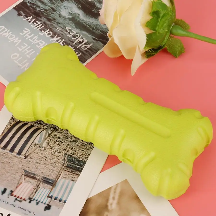 EVA Green Pet Dog Teeth Cleaning Protection Biting Chewing Bone Educational Training Toys | Дом и сад
