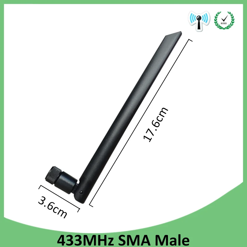 GRANDWISDOM 20pcs 433mhz antenna 5dbi sma male lora antene pbx iot module lorawan signal receiver antena high gain | Мобильные