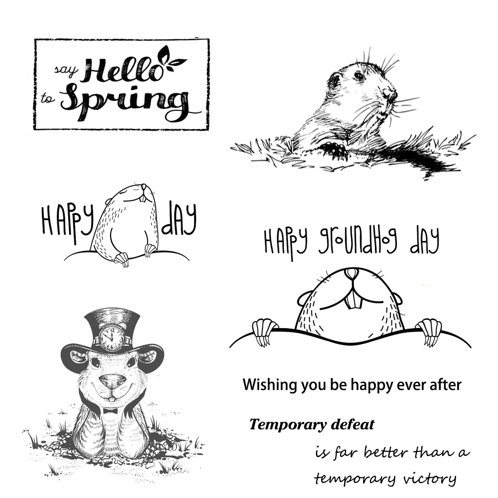 

Прозрачные штампы Hello Spring/с рисунком орешка для рукоделия, скрапбукинга, изготовления открыток, декоративных силиконовых штампов для альбо...