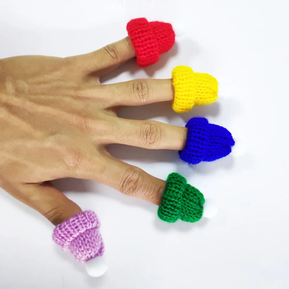 10 шт. вязаная Маленькая рождественская шапка Санта-Клауса милые рождественские