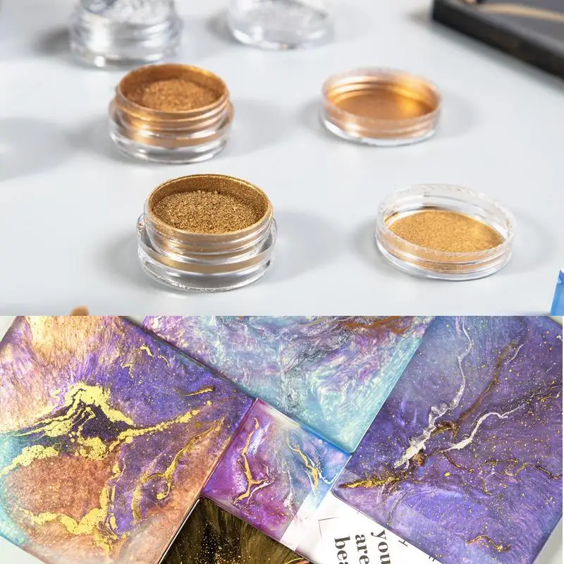 3-15g Metallic Resin Pigments Shimmer Gold Silver Color Pearlescent Colorant Pearl Pigment Dye For UV Epoxy Jewelry Making |