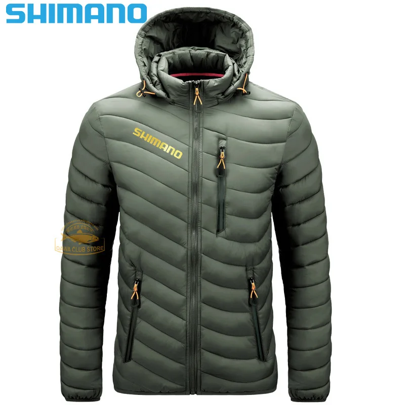 

Новинка, мужские зимние куртки Shimano, парка, утепленное пальто, уличная куртка с капюшоном и мягкой ракушкой, толстая верхняя одежда, мужская ...