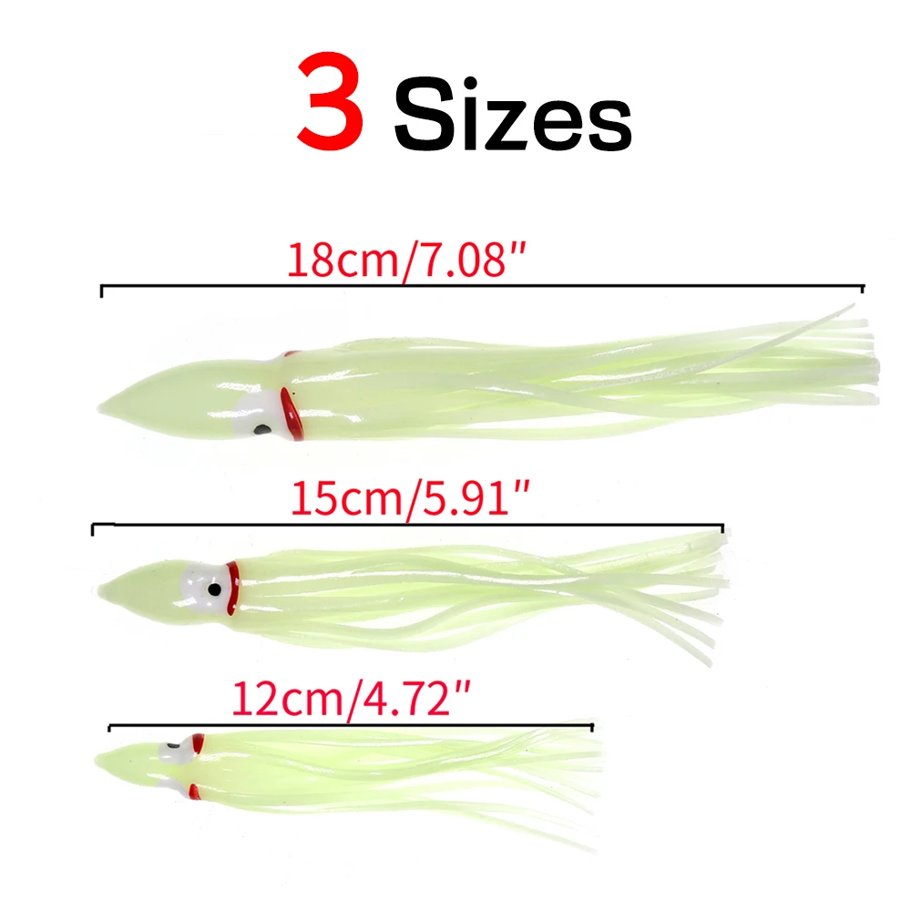 Яркие светящиеся рыболовные приманки большого размера для морской рыбалки 10 шт.