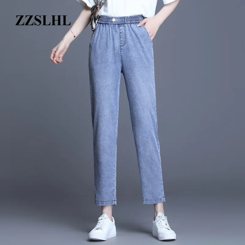 

Новинка 2020, винтажные синие джинсы, женские джинсы с завышенной талией, летние джинсы МОМ, высококачественные повседневные брюки-карандаш д...