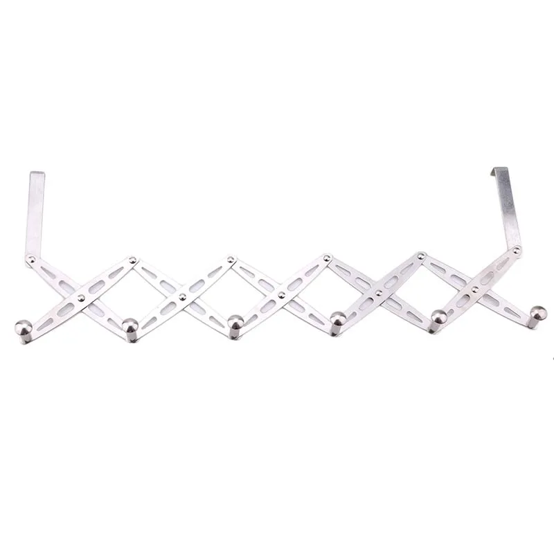 

6-Hook Metal Home Storage Rack Clothes Holder Organizer Flexible Back Door Hanger Rack Bathroom Kitchen Hanger Hooks