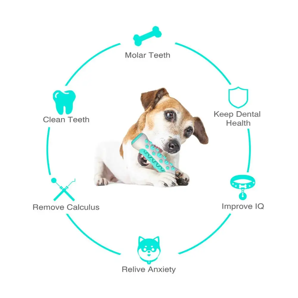 Pet Dog Chew Toy Molar Toothbrush Toys Cleaning Teeth Safe Elasticity Soft TPR Puppy Dental Care Extra-tough | Дом и сад