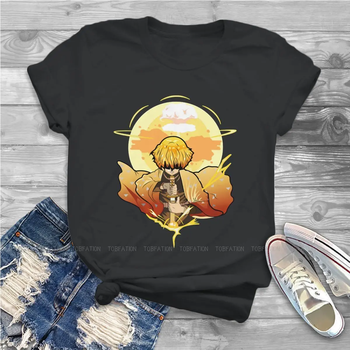 

Женская футболка Zenitsu с О-образным вырезом, с коротким рукавом, размеры до 5XL