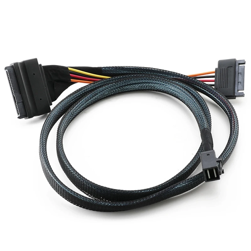 

0,5 м/8643 футов Mini SAS SFF в U.2 SFF-8639 кабель с 15-контактным разъемом SATA, кабель питания SSD, провод 12 ГБ/сек.