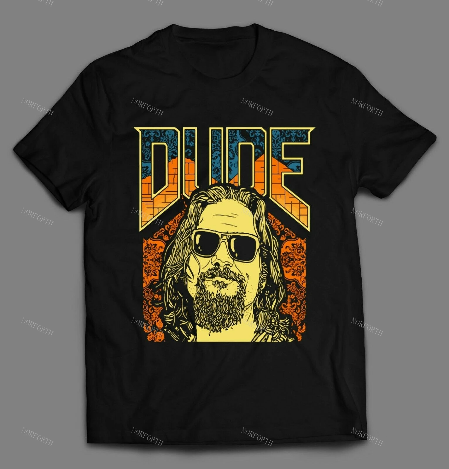 Большая футболка LEBOWSKI DOOM DUDE GAME MASHUP|Мужские футболки| |