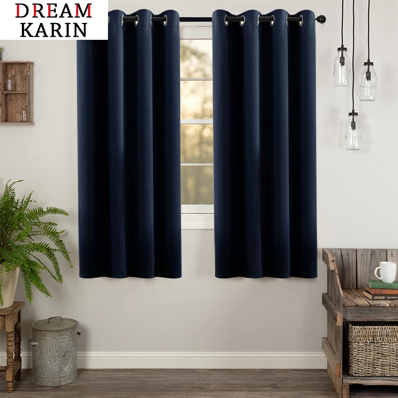 

Modern Blackout Short Curtains for Living Room Bedroom Kitchen Solid Small Curtains Door finished Treatment Drapes Blinds Panel