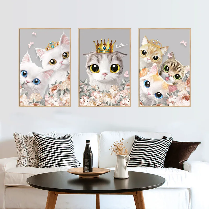 

Princess Photo Frame Cat Decorative Stickers Ins Style Living Room Bedroom Entrance Restaurant Cafe Wall Stickers
