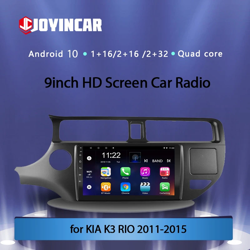 

Автомобильное радио JOYINCAR, Android 10,0, 9 дюймов, для KIA RIO 2011- 2015, мультимедийный видео навигатор, GPS-плеер, головное устройство Wi-Fi, 2 Гб + 32 ГБ