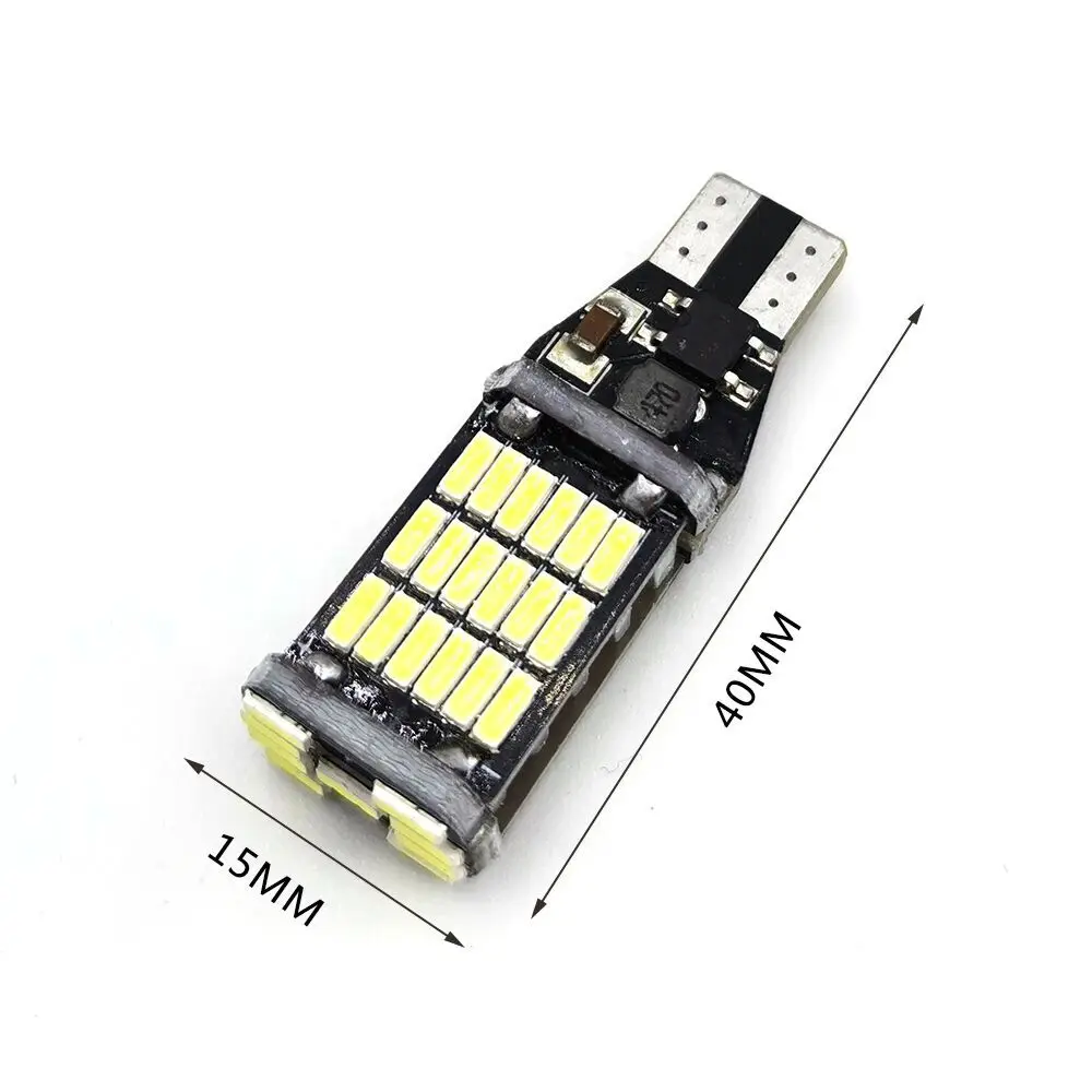 10 шт. Автомобильный светодиодный лампы T15 W16W 4014 45SMD W5W сигнальный светильник супер
